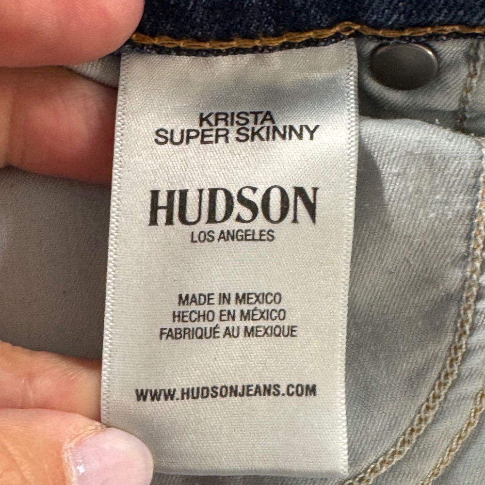 Hudson Women's Size 29 Blue Krista Super Skinny Raw Hem Jeans - Picture 8 of 14